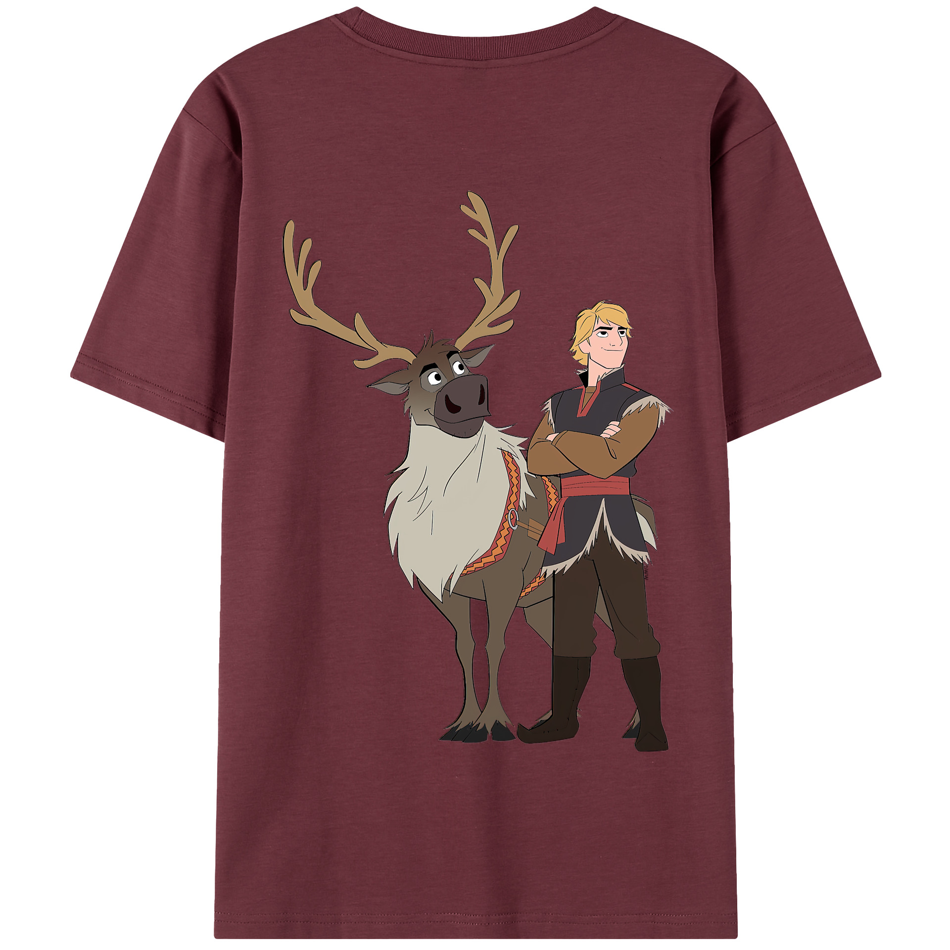 （画像用） アナと雪の女王 アンナ エルサ Frozen Anna Elsa 綿100％半袖Tシャツ（背面プリント）